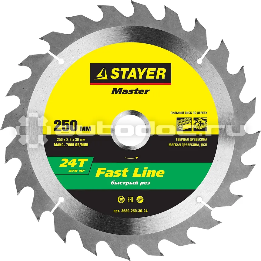 STAYER 3680-250-30-24 Диск пильный