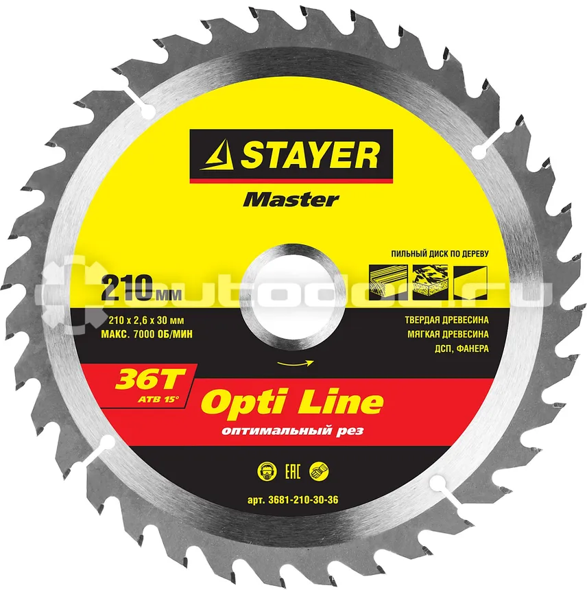 STAYER 3681-210-30-36 Диск пильный