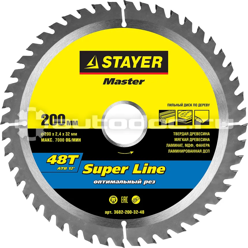STAYER 3682-200-32-48 Диск пильный