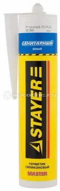 STAYER 41215-0_z01 Герметик санитарный силиконовый, для помещений с повышенной влажностью
