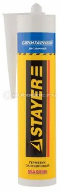 STAYER 41215-2_z01 Герметик санитарный силиконовый, для помещений с повышенной влажностью