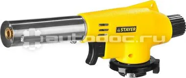 STAYER Газовая горелка "MaxTerm" на баллон, "MASTER", с пьезоподжигом, регулировка пламени, цанговое соединение, 1300С
