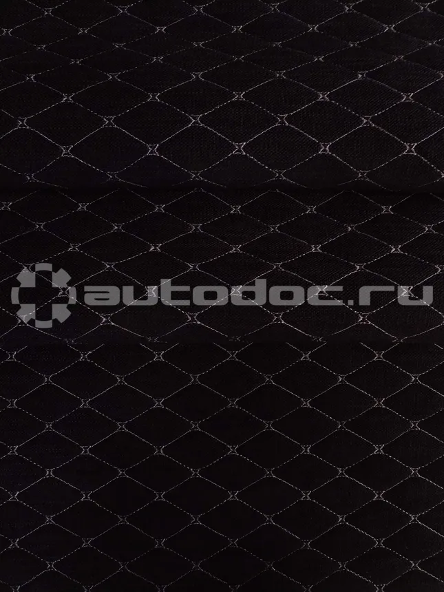 PSV Вельвет Velvet 250 г/м (Ширина 140 см), Поролон 5 мм, Silikon Черный/отстрочка белая СТЕЖКА Рисунок "Бабочка", 50 см