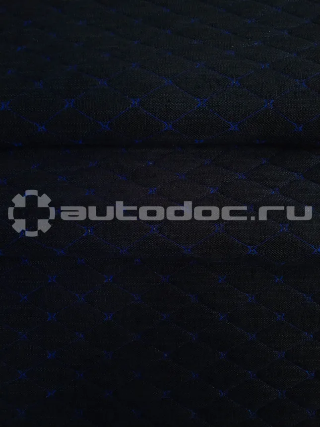 PSV Вельвет Velvet 250 г/м (Ширина 140 см), Поролон 5 мм, Silikon Черный/отстрочка синяя СТЕЖКА Рисунок "Бабочка", 50 см