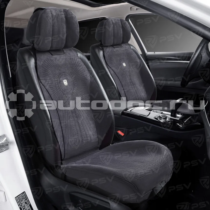 PSV Накидки A001LK58 FRONT (Темно-Серый), на переднее сиденье алькантара