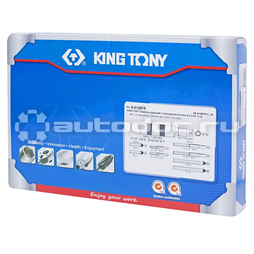 KING TONY 9-4128FR Отвертка ударная со вставками