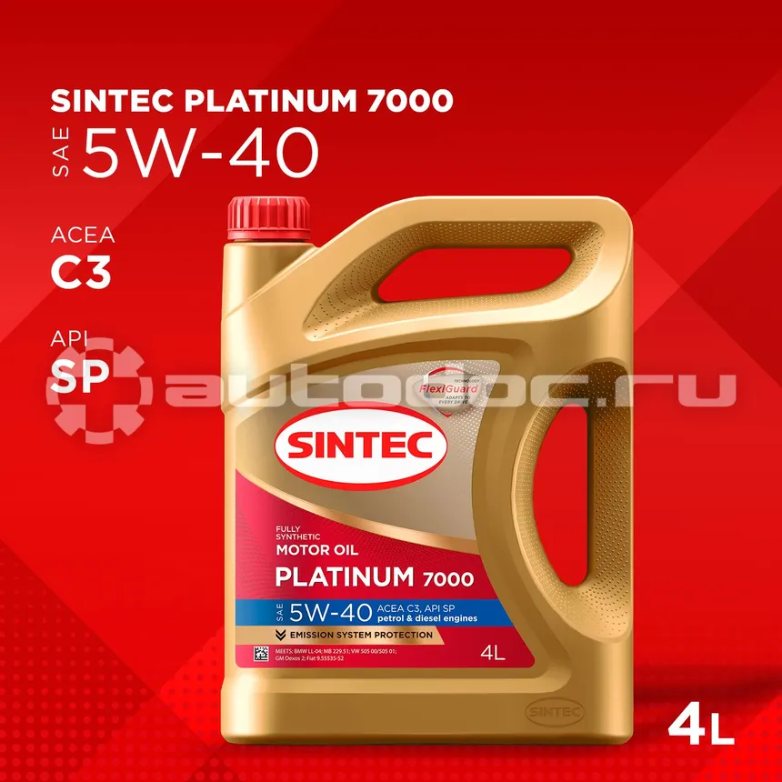 SINTEC PLATINUM 7000 SAE 5W-40 ACEA C3 API SP