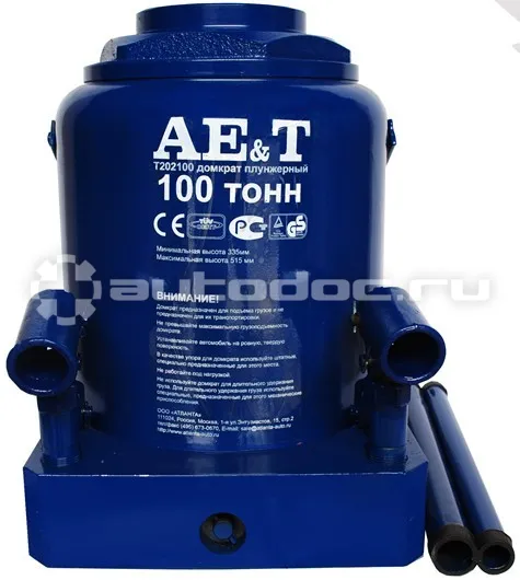 AE&T Домкрат бутылочный 100т