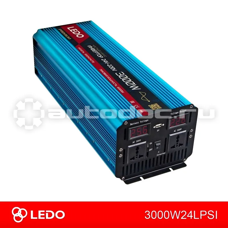 LEDO Инвертор 24V-220V 3000W чистый синус