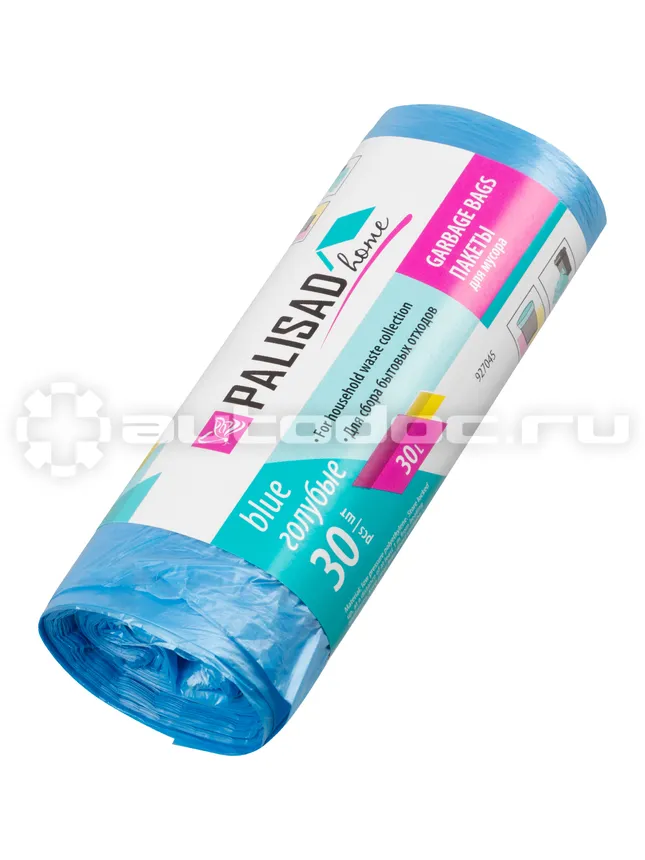 PALISAD 927045 Пакеты для мусора 30 л x 30 шт. голубые, Home