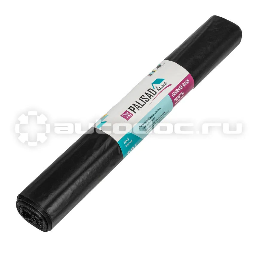 PALISAD 927265 Пакеты для мусора 120 л x 10 шт. пвд прочные черные, длинный ролик, Home