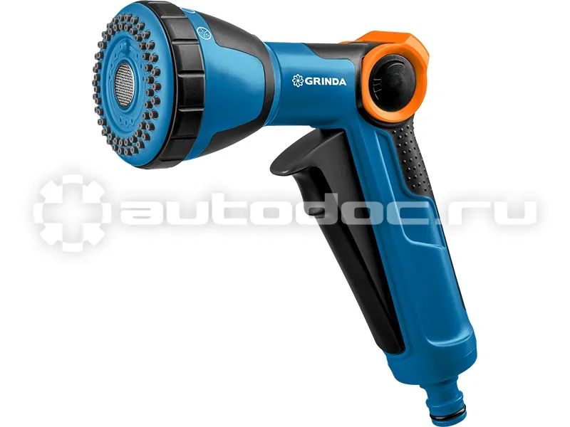 GRINDA Пистолет поливочный PROLine X-S, душевой, 4 режима, курок спереди, двухкомпонентный с регулятором напора