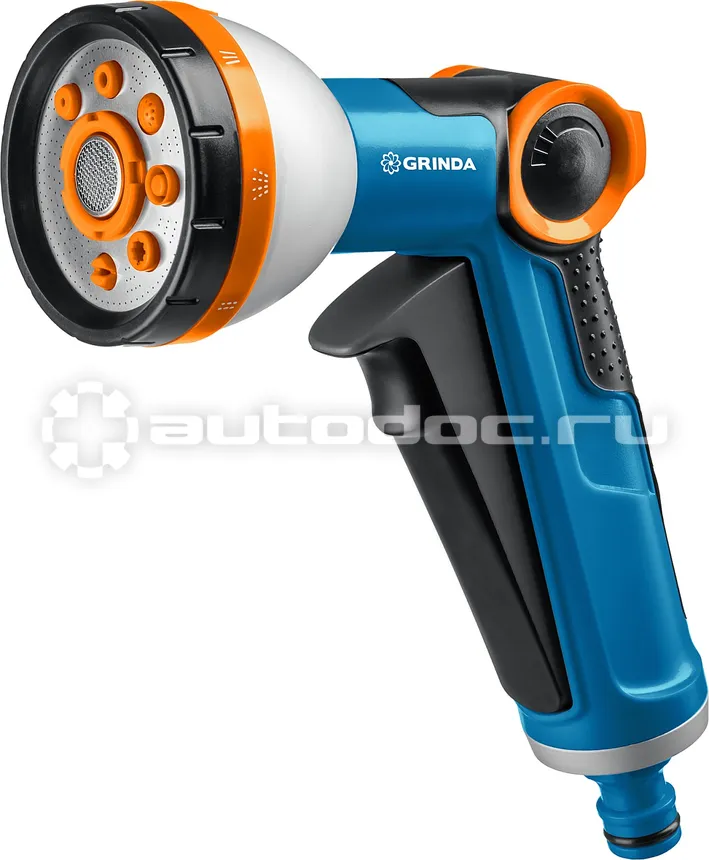 GRINDA Пистолет поливочный PROLine X-8, 8 режимов, курок спереди, двухкомпонентный с регулятором напора