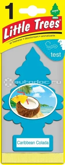 LITTLE TREES Ароматизатор Ёлочка "Карибский коктейль" (Caribbean Colada)