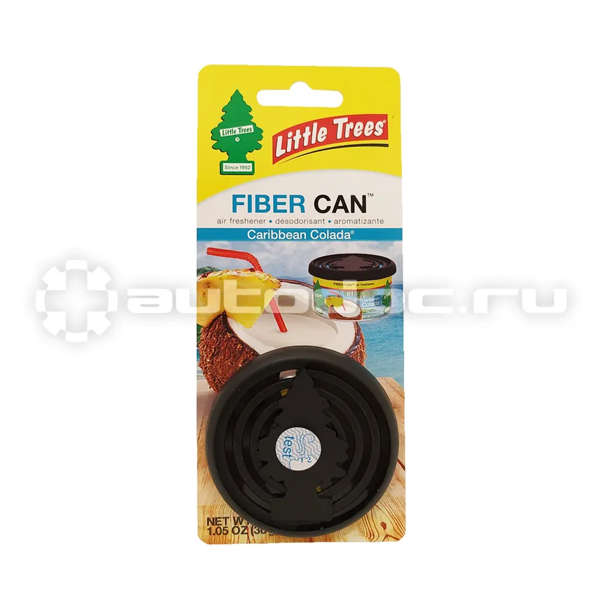LITTLE TREES Ароматизатор в баночке Fiber Can "Карибский коктейль" (Caribbean Colada)