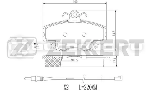 ZEKKERT BS1482 - Колодки тормозные