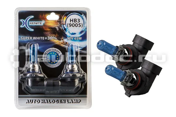 XENITE Лампы галогенные HB3 (9005)(SUPER WHITE+30%)