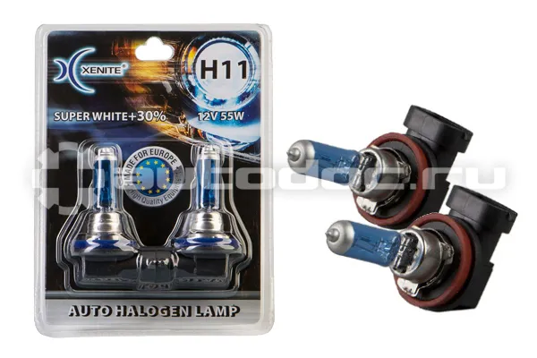 XENITE Лампы галогенные H11(SUPER WHITE+30%)