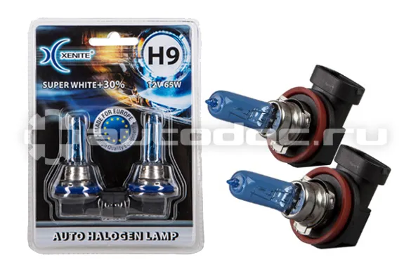 XENITE Лампы галогенные H9 (SUPER WHITE+30%)