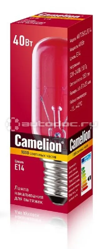 CAMELION Лампа накаливания MIC 40 | T25 | CL | E14 40Вт Е14 для вытяжек