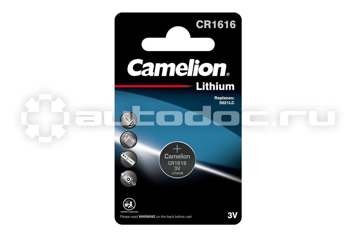 CAMELION Батарейка литиевая дисковая специальная 3В Lithium CR1616-BP1