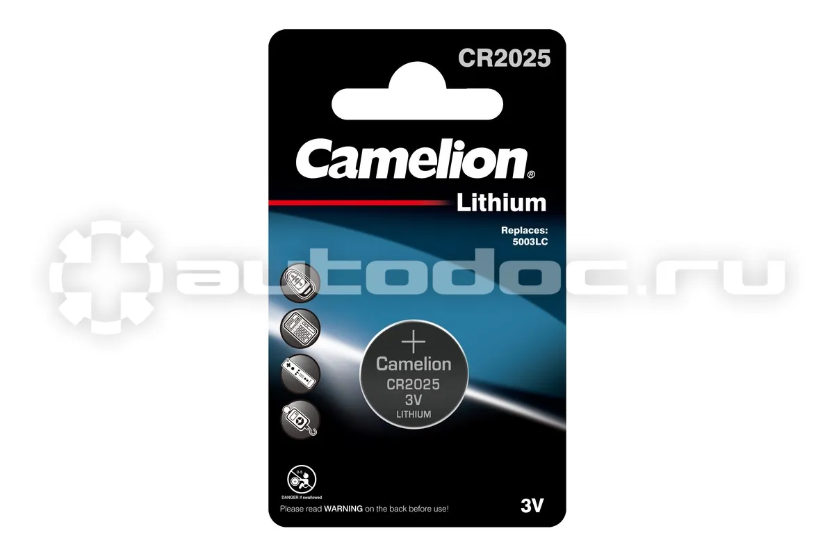 CAMELION Батарейка литиевая дисковая специальная 3В Lithium CR2025-BP1