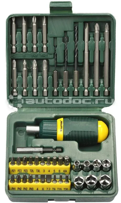 KRAFTOOL 25556-H43 Отвертка реверсивная с битами
