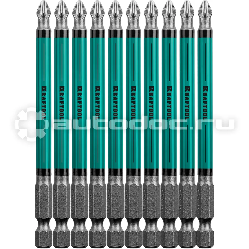 KRAFTOOL Биты Optimum Line, PH2, 100 мм, тип хвостовика E 1 | 4"