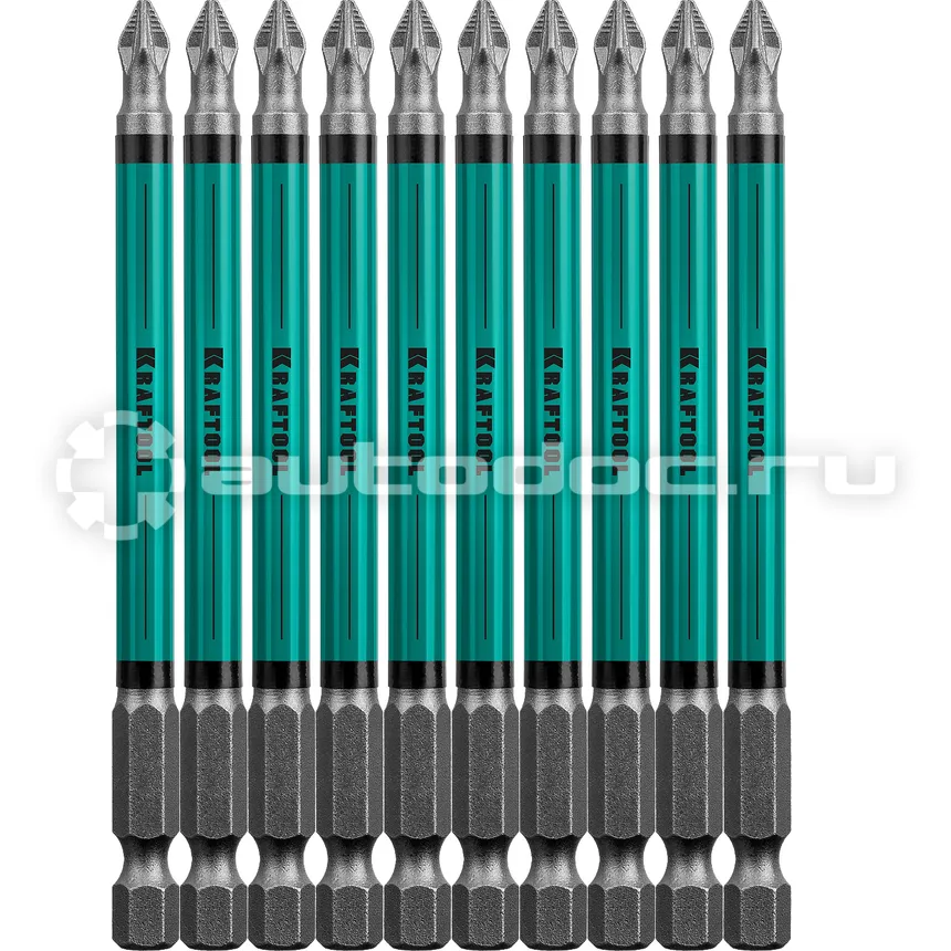 KRAFTOOL Биты Optimum Line, PZ2, тип хвостовика E 1 | 4", 100 мм