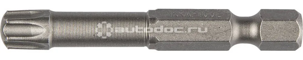 KRAFTOOL Биты "X-DRIVE" торсионные кованые, обточенные 26125-30-50-2, Cr-Mo сталь, тип хвостовика E 1 | 4", Т30, 50мм, 2шт