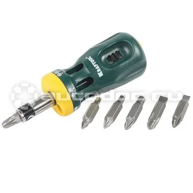 KRAFTOOL 26161-H13 Отвертка реверсивная с битами