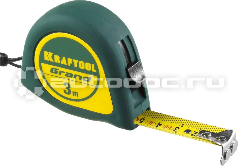 KRAFTOOL Grand 3м  |  16мм рулетка с ударостойким корпусом (ABS) и противоскользящим покрытием
