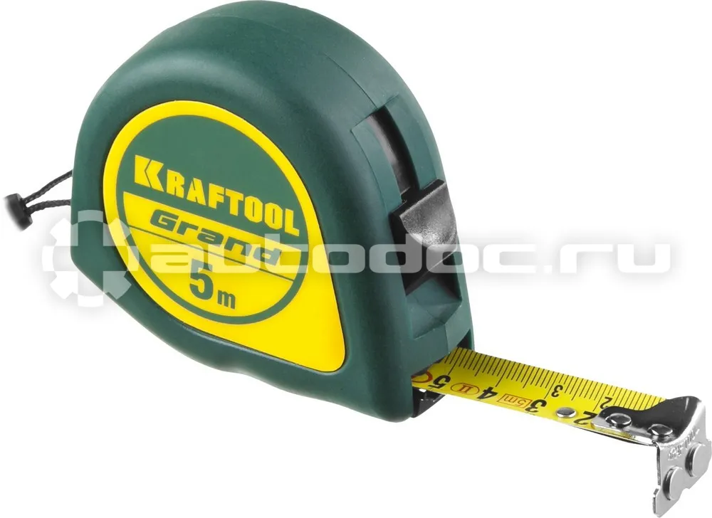 KRAFTOOL Grand 5м  |  19мм рулетка с ударостойким корпусом (ABS) и противоскользящим покрытием