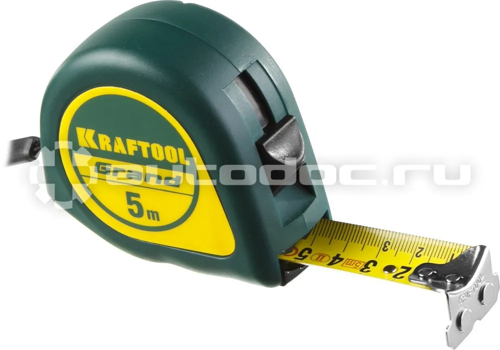 KRAFTOOL Grand 5м  |  25мм рулетка с ударостойким корпусом (ABS) и противоскользящим покрытием