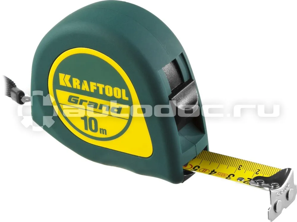 KRAFTOOL Grand 10м  |  25мм рулетка с ударостойким корпусом (ABS) и противоскользящим покрытием