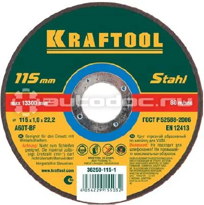 Kraftool 36250-180-1.6 Круг отрезной