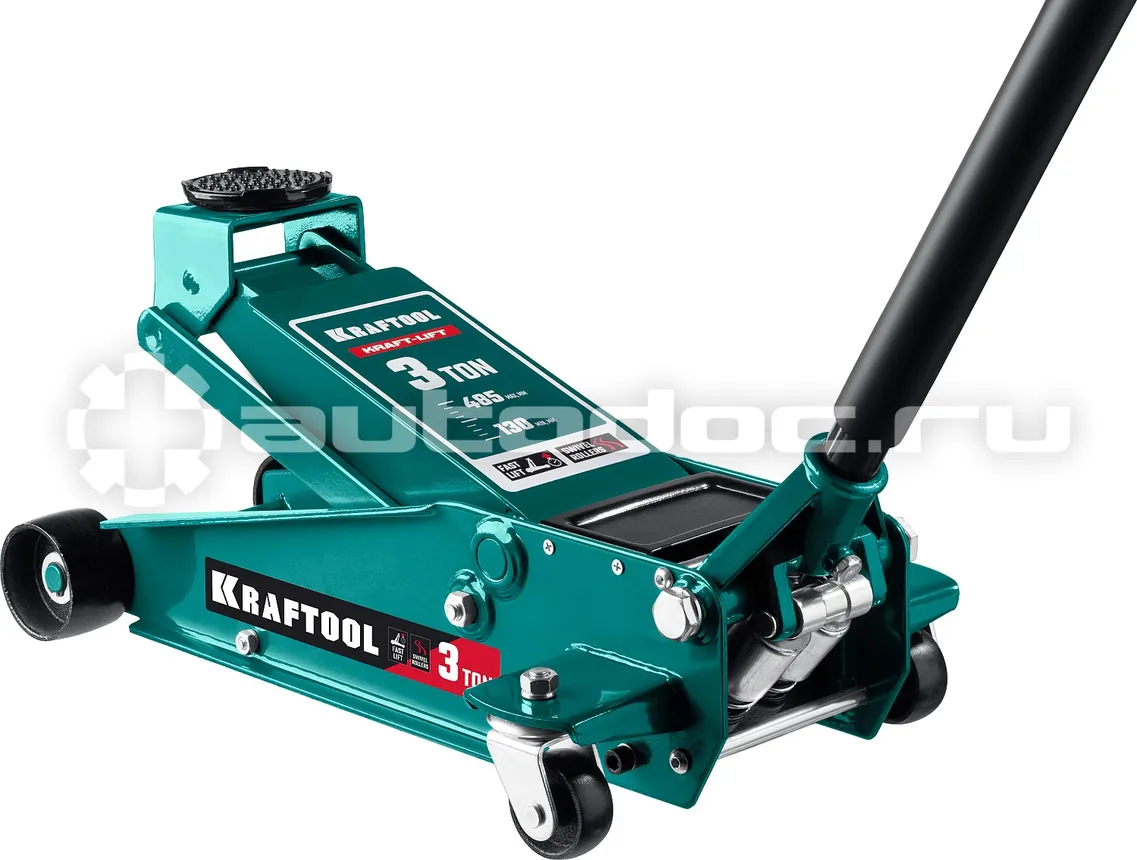 KRAFTOOL Подкатной домкрат с быстрым подъемом для СТО, KRAFT-LIFT, 3т 130-485мм