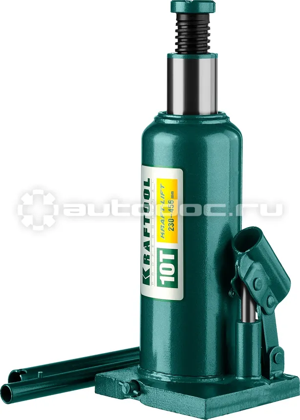 KRAFTOOL Домкрат гидравлический бутылочный "Kraft-Lift", сварной, 10т, 230-456 мм