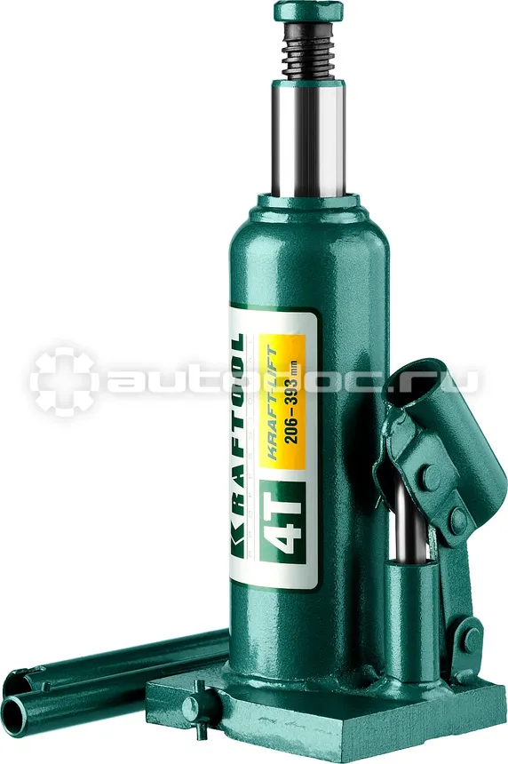 KRAFTOOL Домкрат гидравлический бутылочный "Kraft-Lift", сварной, 4т, 206-393 мм