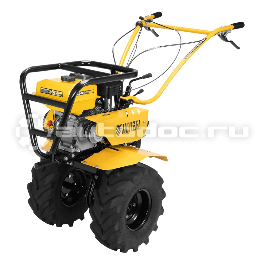 DENZEL Мотоблок DPT-470S-PRO, 7 л.с., ремен.сцеп, фрез 3х4, ШОМ, передачи 4В/2Н
