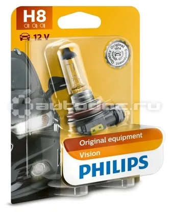 PHILIPS Лампа галогенная H8 12V-35W (PGJ19-1)