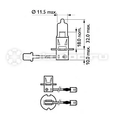 PHILIPS Лампа галогенная H3 12V-100W (PK22s) Rally