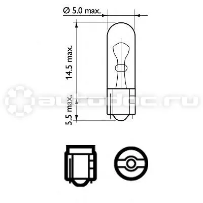 PHILIPS Лампы накаливания, комплект W1,2W