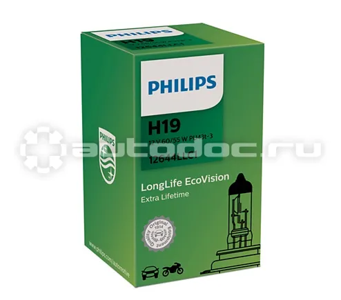 PHILIPS Лампы галогенные H19 LongLife EcoVision