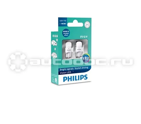 PHILIPS Лампы светодиодные W5W 12V-1W (W2,1x9,5d) LED