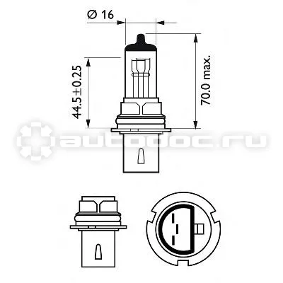 PHILIPS Лампа галогенная HB1 12V- 65 | 45W (P29t)