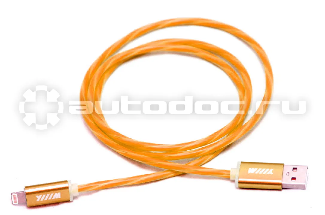 WIIIX Кабель-переходник светящийся USB-8pin оранжевый