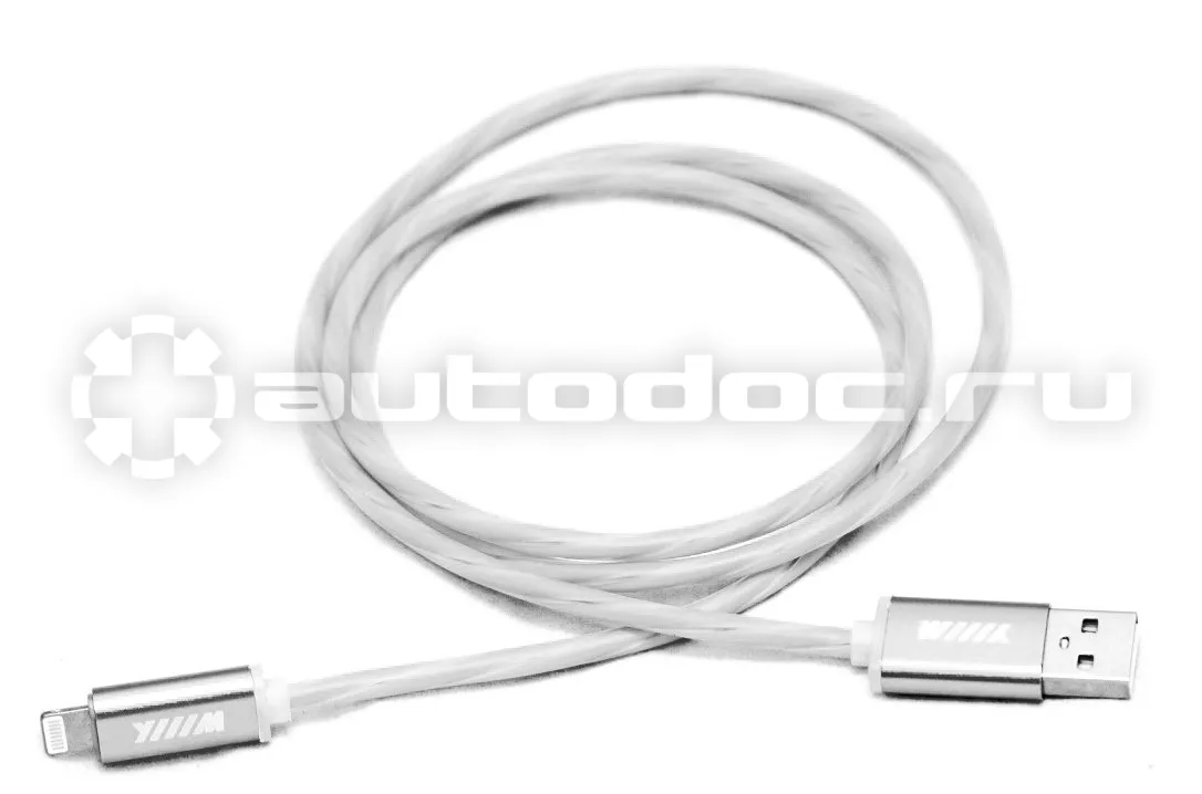 WIIIX Кабель-переходник светящийся USB-8pin белый