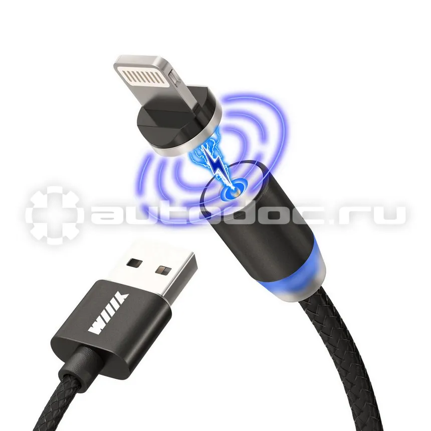 WIIIX Кабель магнитный USB-Lightning черный