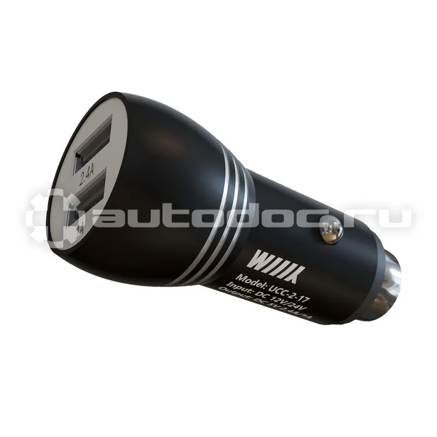 WIIIX Зарядное устройство UCC-2-17 с двумя USB-портами, черный